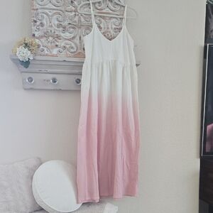 Z Supply Pink and White Maxi Dress